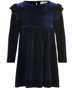 Creamie Mädchen Kleid Samt Dunkelblau