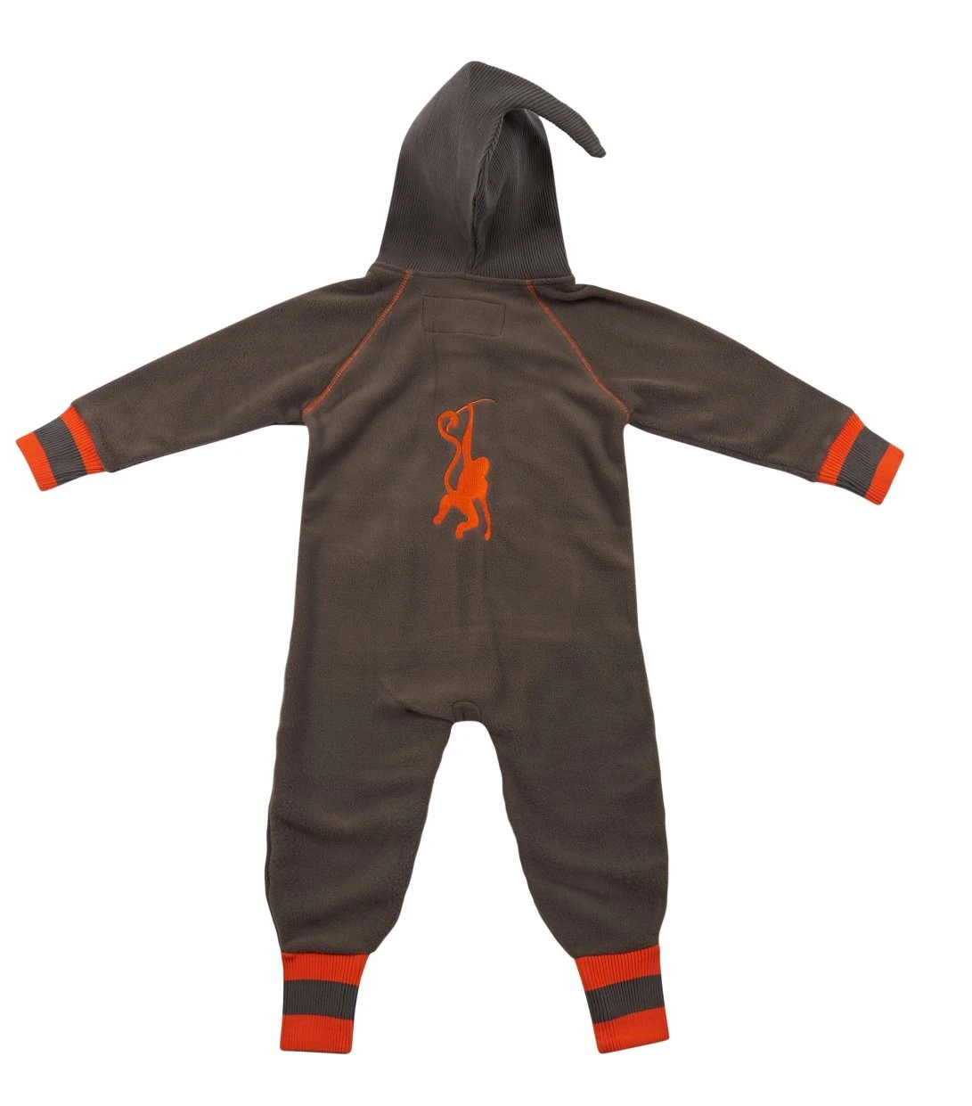 Ducksday Fleeceoverall BAGY Dunkelgrau/orange Affe 2 Ducksday Fleeceoverall BAGY Dunkelgrau/orange Affe – Bild 2