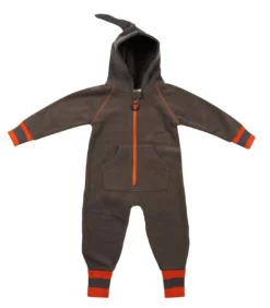 Ducksday Fleeceoverall BAGY Dunkelgrau/orange Affe