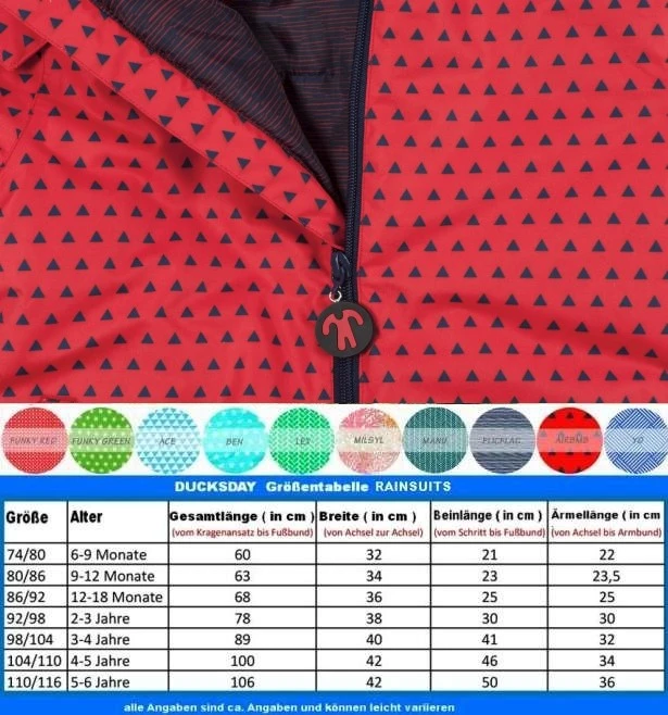Ducksday Regenanzug Atmungsaktiv Rot Dreiecke Regenoverall Air Bmb 2 Ducksday Regenanzug Atmungsaktiv Rot Dreiecke Regenoverall Air Bmb – Bild 2