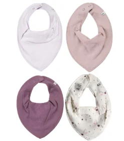 Pippi Mädchen Dreieckstücher Purple Unicorn 4er Pack