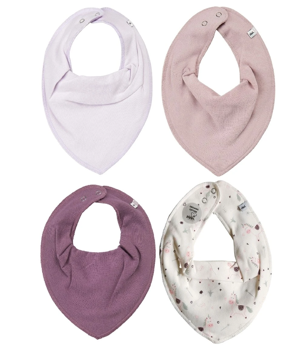 Pippi Mädchen Dreieckstücher Purple Unicorn 4er Pack 1 Pippi Mädchen Dreieckstücher Purple Unicorn 4er Pack