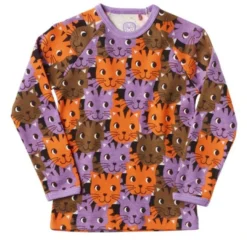 Ej Sikke Lej Langarmshirt Kitty Katze Camouflage African Violett