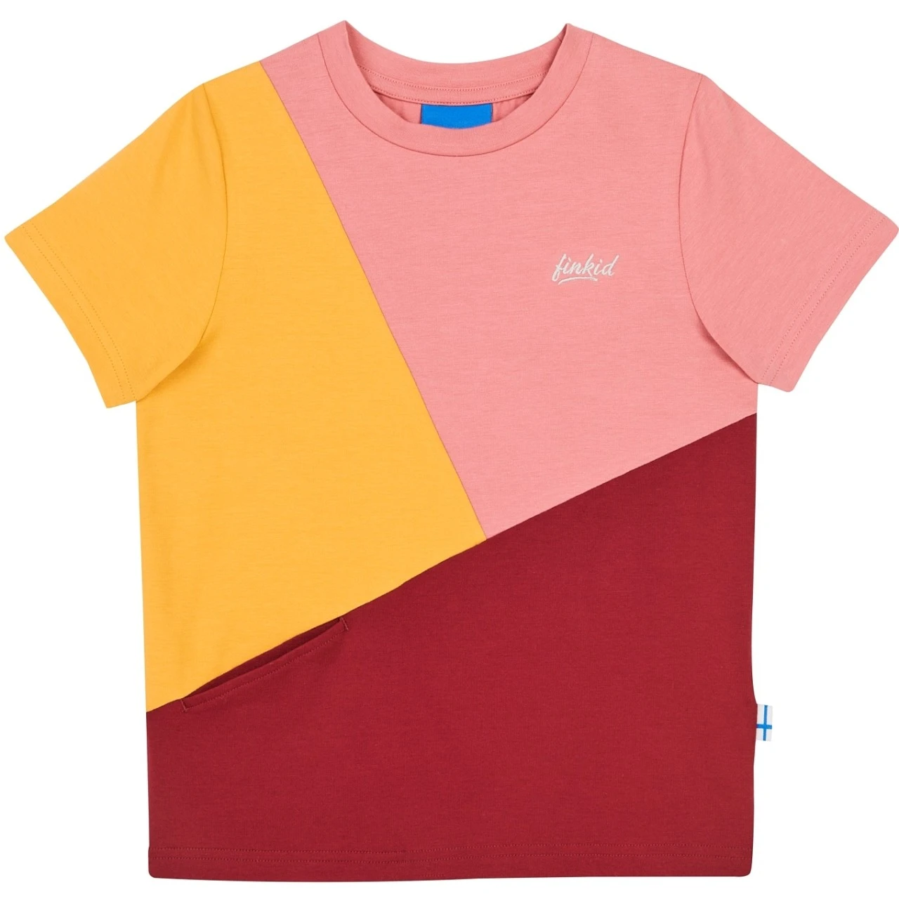 Finkid ANKKURI T-Shirt Rose Beet Red Kurzarm Colorblocking 1 Finkid ANKKURI T-Shirt Rose Beet Red Kurzarm Colorblocking