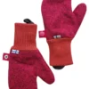 Finkid PUPUJUSSI Mädchen Fausthandschuhe Strickfleece Carmin Pink Gr. L