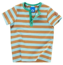 Finkid TIKKARI Lagoon/cinnamon Kinder T-Shirt Blockstreifen