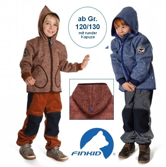 Finkid Tonttu Wind Navy Melange Strick Softshelljacke 2 Finkid Tonttu Wind Navy Melange Strick Softshelljacke – Bild 2