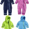 Playshoes Baby Fleece-Overall Mit Kontrastpaspel