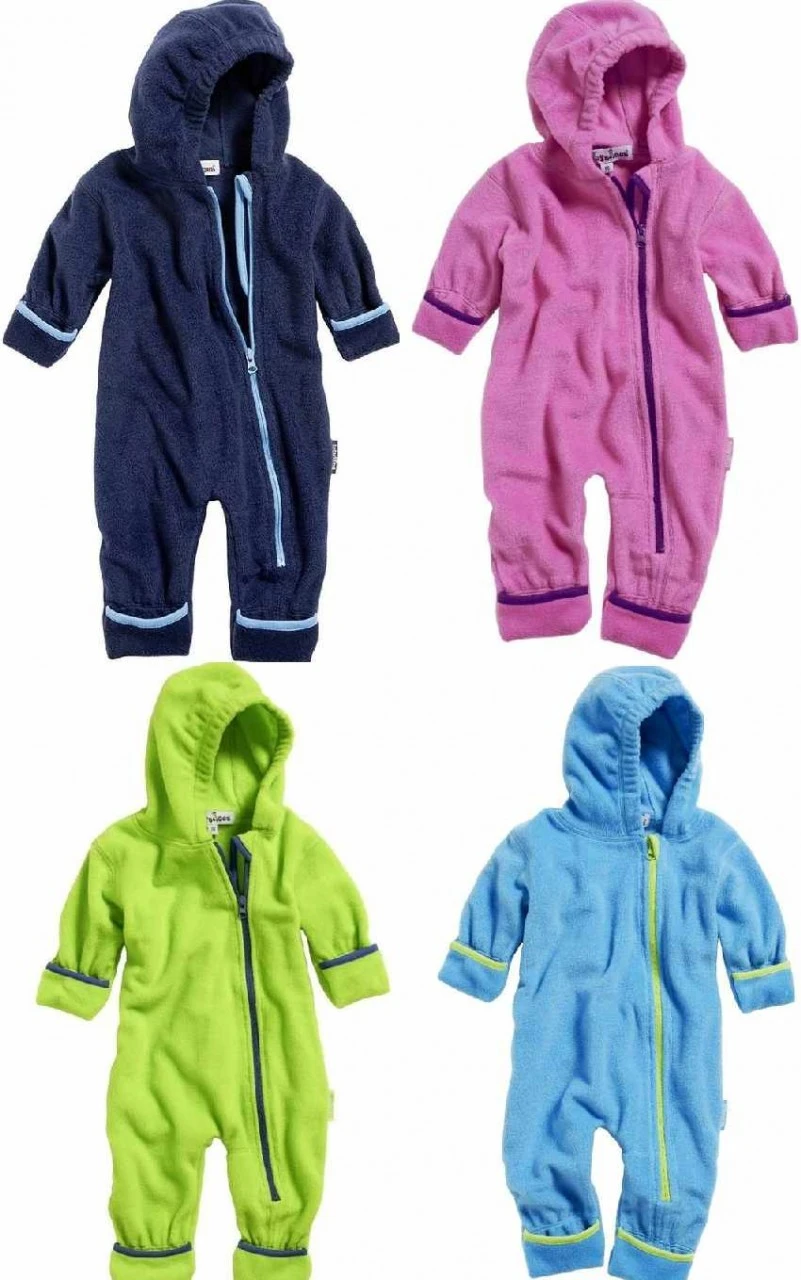 Playshoes Baby Fleece-Overall Mit Kontrastpaspel 1 Playshoes Baby Fleece-Overall Mit Kontrastpaspel