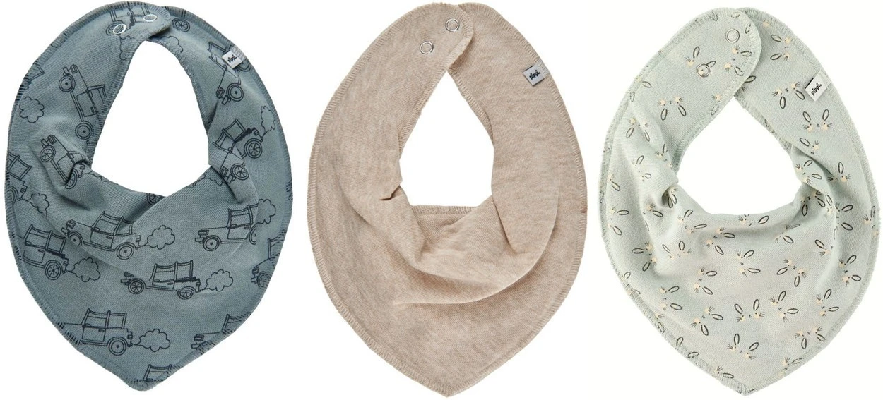 Pippi Baby Halstücher 3er Pack Hasen + Autos 1 Pippi Baby Halstücher 3er Pack Hasen + Autos