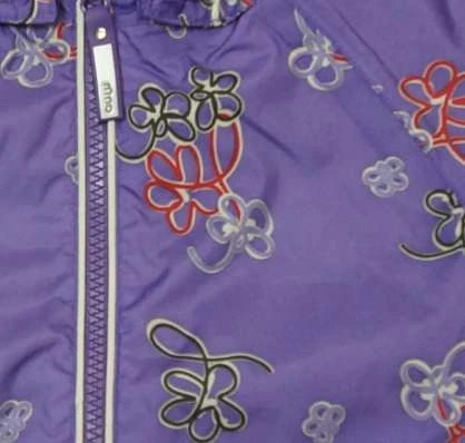 Minymo Mädchen Regenjacke Flieder Blumen 2 Minymo Mädchen Regenjacke Flieder Blumen – Bild 2