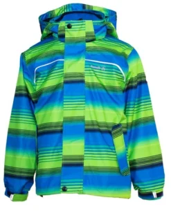 KAMIK Regenjacke Zip-In System Outdoorjacke Green Flash Gestreift