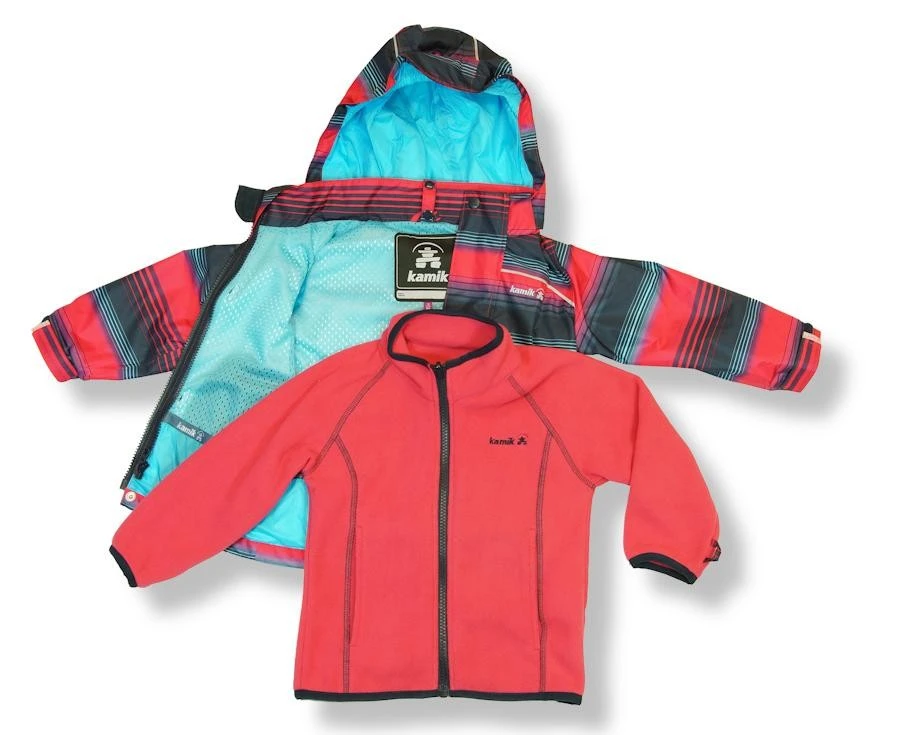 KAMIK Regenjacke Zip-In System Outdoorjacke Raspberry Flash Gestreift 2 KAMIK Regenjacke Zip-In System Outdoorjacke Raspberry Flash Gestreift – Bild 2