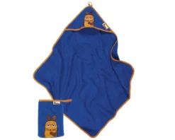 Playshoes Geschenkset DIE MAUS Blau Kapuzen Badetuch + Waschhandschuh Ökotex100