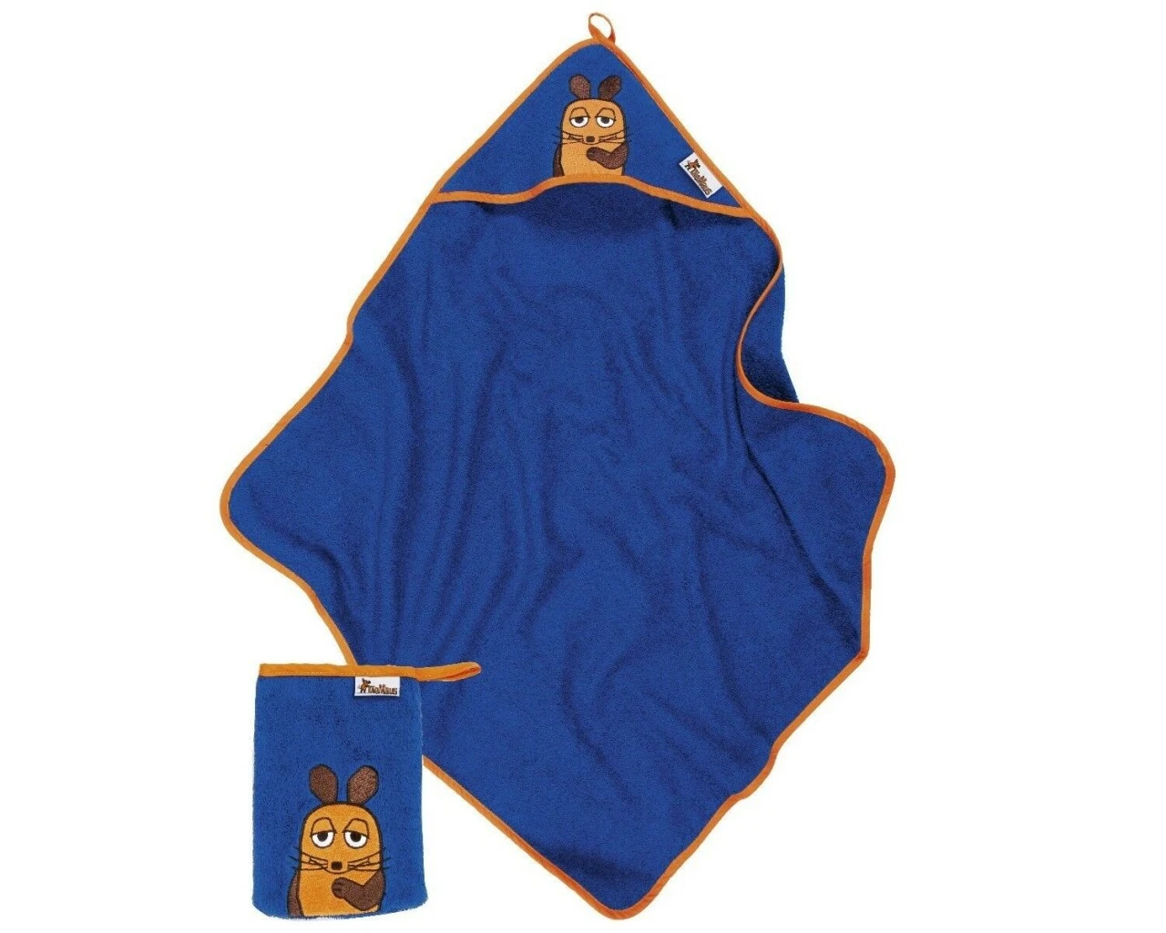 Playshoes Geschenkset DIE MAUS Blau Kapuzen Badetuch + Waschhandschuh Ökotex100 1 Playshoes Geschenkset DIE MAUS Blau Kapuzen Badetuch + Waschhandschuh Ökotex100