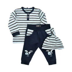 MeToo Baby Anzug 3 Teile Set Hose, Shirt + Mütze