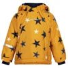 Minymo Winterjacke Golden Yellow Stars Wasserdicht Doppelzipper