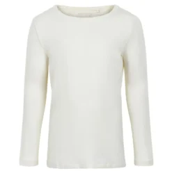 Minymo Mädchen Langarmshirt Cremeweiß Viskose Aus Bambus