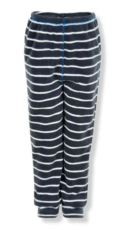 Minymo Kinder Fleecehose Le87 Navy/weiß Geringelt Mit Nautical Blue