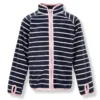 Minymo Mädchen Fleecejacke Le86 Navy/weiß/rosa Geringelt