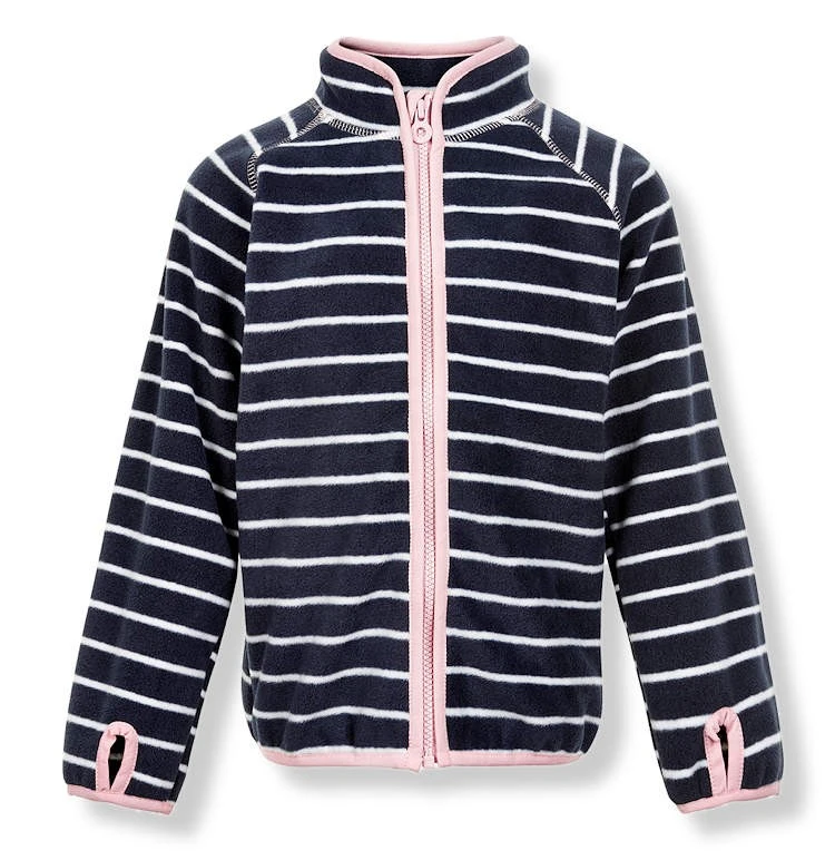Minymo Mädchen Fleecejacke Le86 Navy/weiß/rosa Geringelt 1 Minymo Mädchen Fleecejacke Le86 Navy/weiß/rosa Geringelt