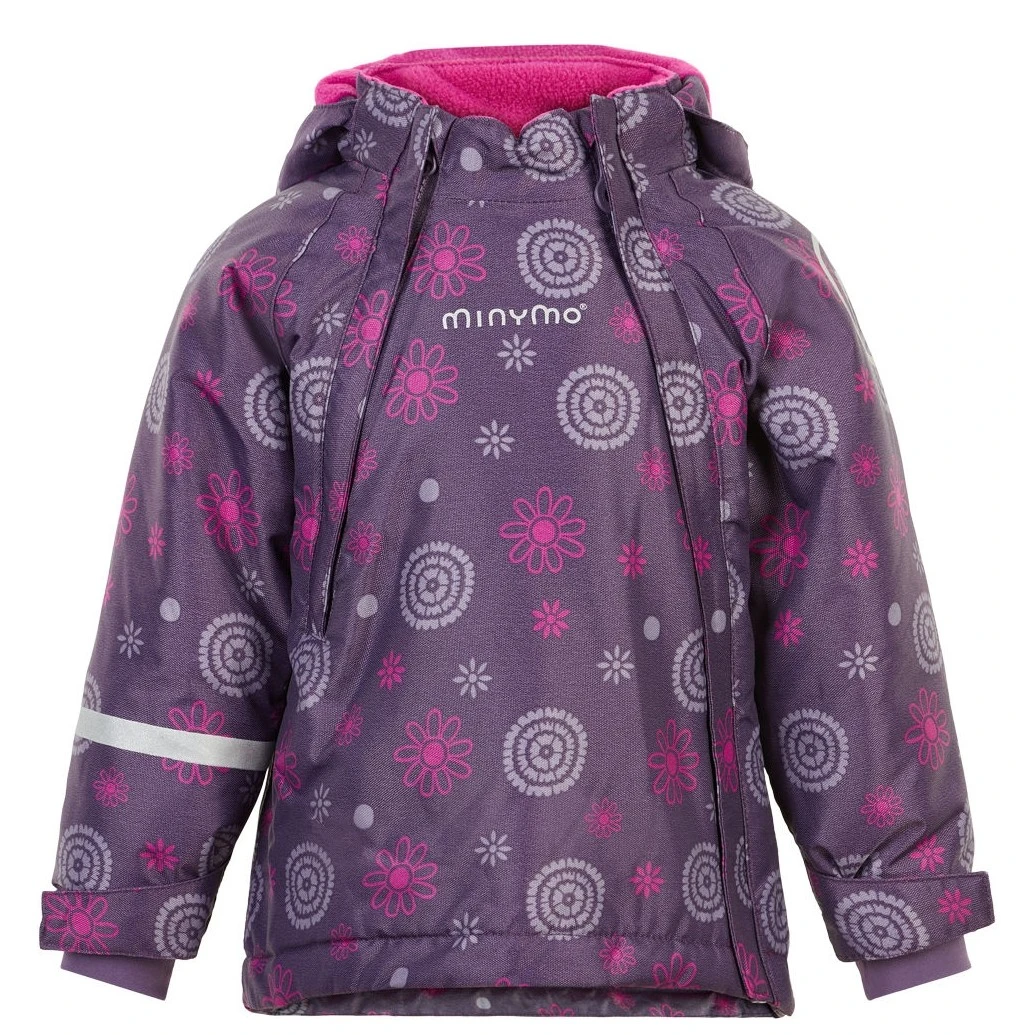 Minymo Mädchen Winterjacke Loganberry Flowers Lila Doppelzipper 1 Minymo Mädchen Winterjacke Loganberry Flowers Lila Doppelzipper
