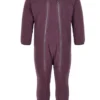 Minymo Mädchen Fleece-Overall Black Plum Violett