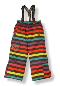 Minymo Now10 Rainbow Blockstreifen Braun Bunt Thermo Skihose Schneehose Atmungsaktiv