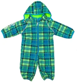 Minymo Softshellanzug Raven12 Karo Grün/blau Matschoverall