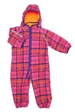 Minymo Softshellanzug Raven12 Karo Pink Matschoverall