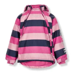 Minymo Mädchen Winterjacke Le93 Blockstreifen Pink/softrose Funktionsjacke