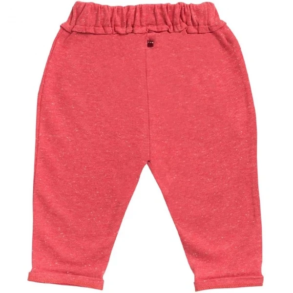 Baby Jogginghose Hellrot Melange Bio-Baumwolle 3 Baby Jogginghose Hellrot Melange Bio-Baumwolle – Bild 3