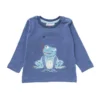 Baby Langarmshirt Frosch Biobaumwolle Jeansblau