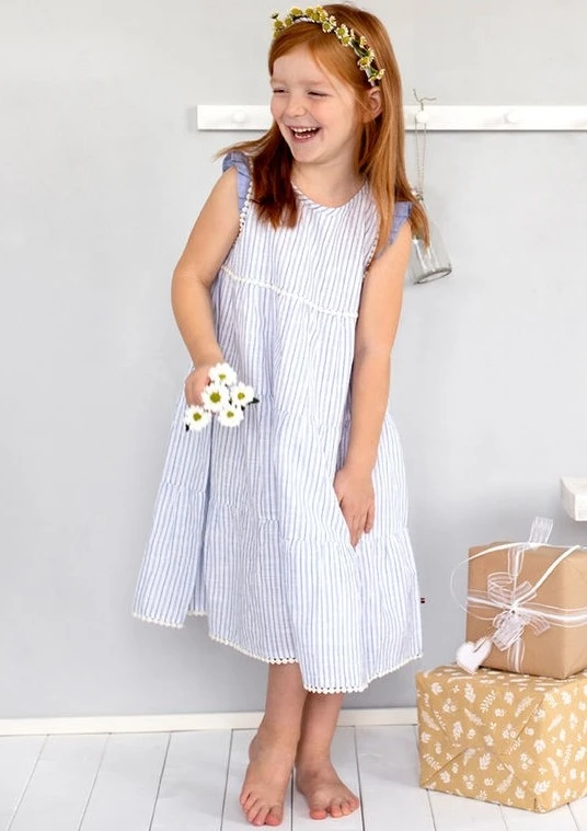 People Wear Organic Kleid Mädchen Sommerkleid Streifen 1 People Wear Organic Kleid Mädchen Sommerkleid Streifen