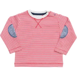 Langarmshirt Rot Ringelstreifen Biobaumwolle
