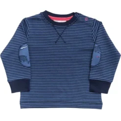 Langarmshirt Blau Ringelstreifen Biobaumwolle