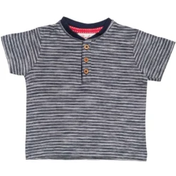 People Wear Organic Ringel T-Shirt Blau/ Weiß Kurzarm