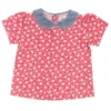 People Wear Organic Mädchen T-Shirt Blümchen Hellrot Kurzarm