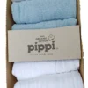 Pippi Mullwindeln 4er Pack Hellblau/weiß Organic Biobaumwolle