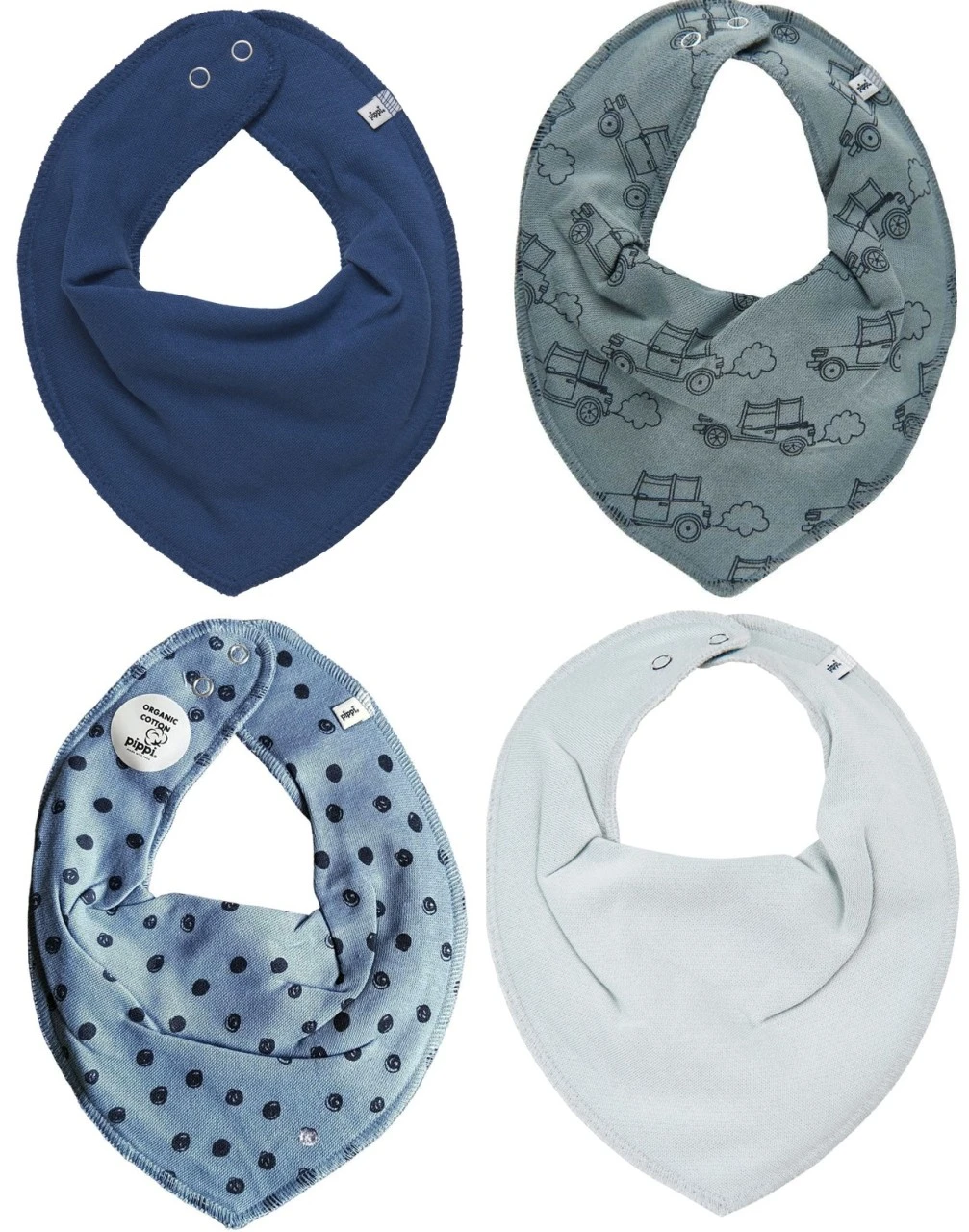 Pippi Baby Halstücher Blue Mix 4er Pack Dreieckstücher 1 Pippi Baby Halstücher Blue Mix 4er Pack Dreieckstücher