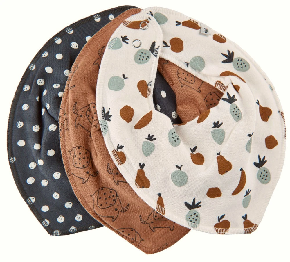 Pippi 3er Set Halstücher Elefanten + Obst 1 Pippi 3er Set Halstücher Elefanten + Obst