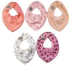 Pippi Mädchen Dreieckstücher 5er Pack Einhorn + Sterne