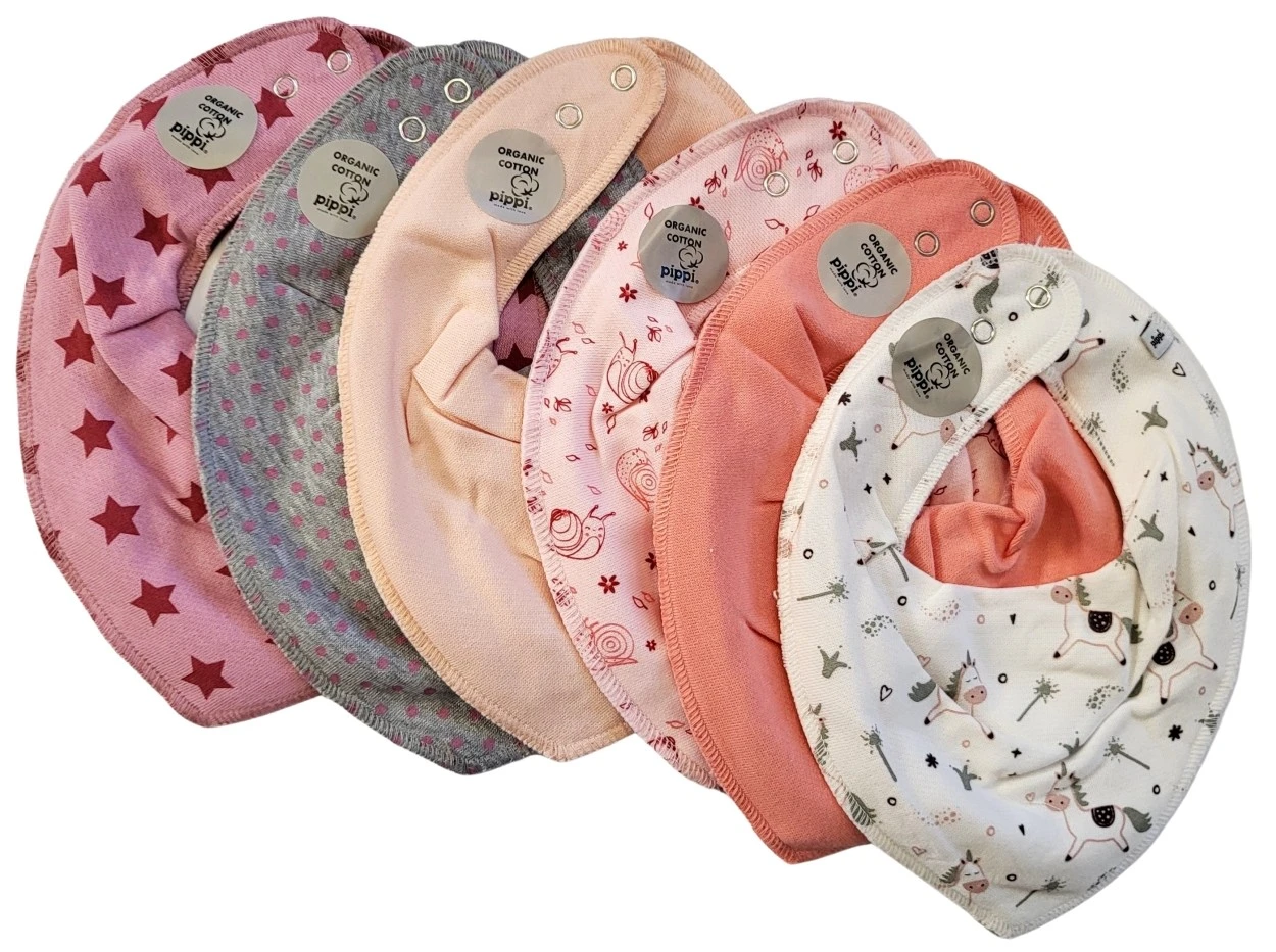 Pippi Mädchen Dreieckstücher 5er Pack Einhorn + Sterne 2 Pippi Mädchen Dreieckstücher 5er Pack Einhorn + Sterne – Bild 2