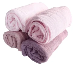 Pippi Babywear Mulltücher 4er Pack Girls Rosa Farbtöne Organic Baumwolle