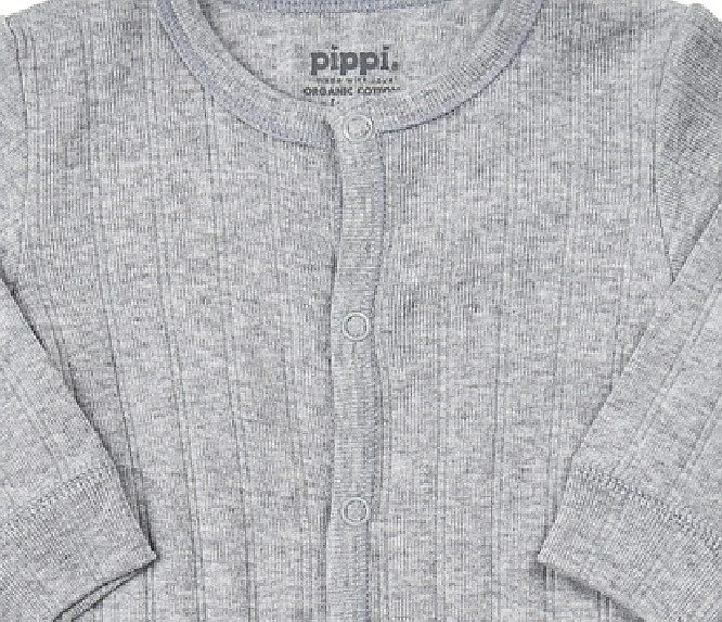 Pippi Baby Overall GOTS Grau Melange Organic Bio Baumwolle 2 Pippi Baby Overall GOTS Grau Melange Organic Bio Baumwolle – Bild 2