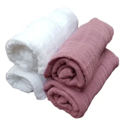 Pippi Mulltücher 4er Pack Weiß/mauve Organic Baumwolle