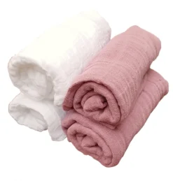 Pippi Babywear Mulltücher 4er Pack Weiß/altrosa Organic Baumwolle