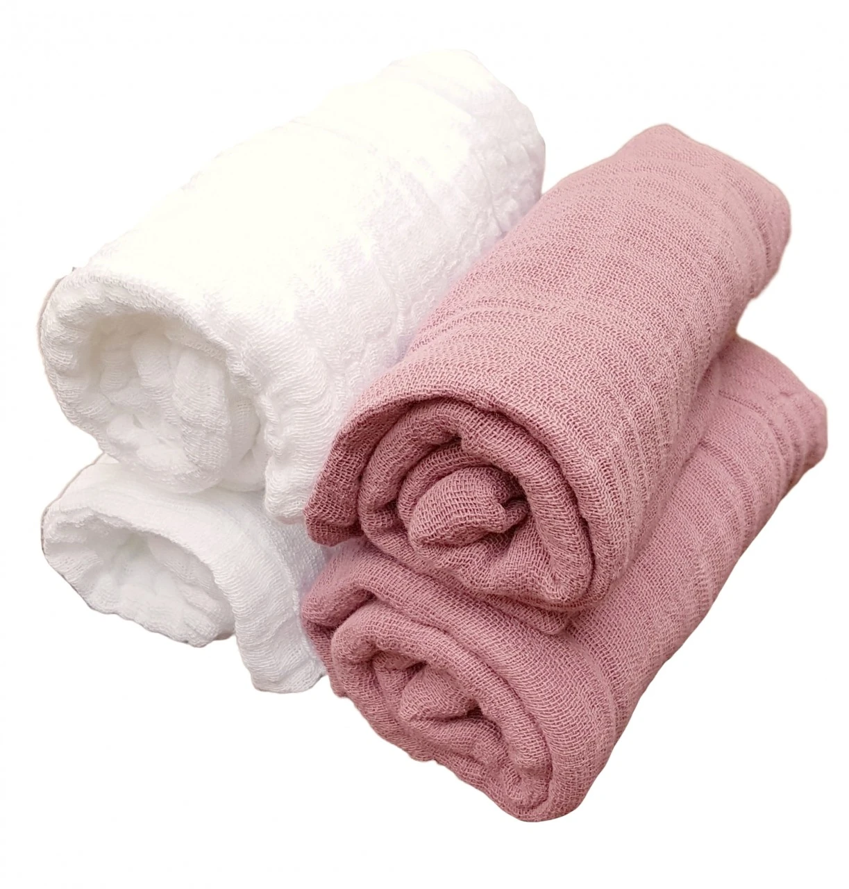 Pippi Babywear Mulltücher 4er Pack Weiß/altrosa Organic Baumwolle 1 Pippi Babywear Mulltücher 4er Pack Weiß/altrosa Organic Baumwolle