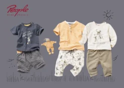 People Wear Organic Kurzarm T-Shirt Elefant + Tiger Dunkelblau Melange -Babyprodukte Geschäft pwo babylooks s22 2 1280x1280