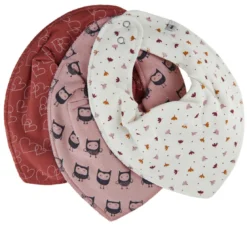 Pippi Baby Halstücher Herzchen + Eulen 3er Pack